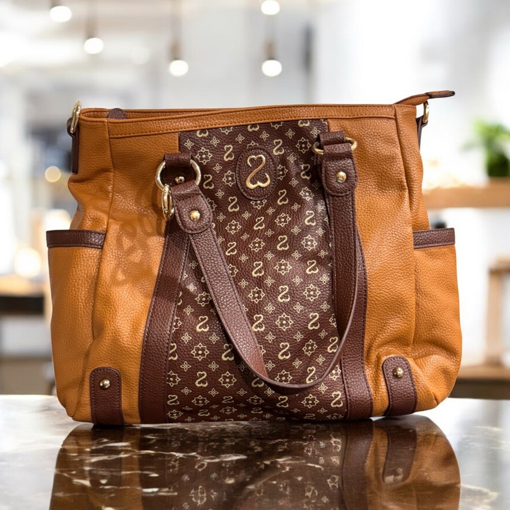 Jane Seymour Elegant Brown and Tan Crossbody /shoulder Bag